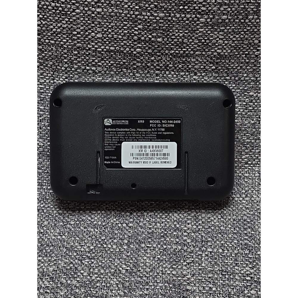 AUDIOVOX XM XR9 Satellite Radio Receiver Model 144-2450 Untested 0 Power Adaptor - Picture 2 of 3